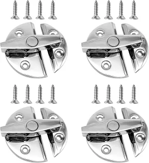 4PCS Boat Door Cabinet Hatch Locker Hatch Anti Rattle Latch Fastener Heavy Duty Twist Lock Round Door Catch Latch for Row/sail Skiff Boat Yacht
