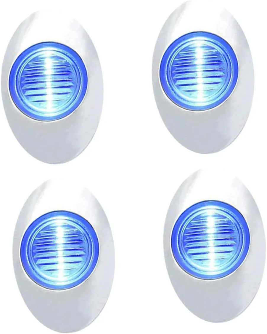 4Pcs Oval Shape LED Boat Lights Stern Deck Lamps for Boats Yachts Kayaks and Durable Lighting with Lens