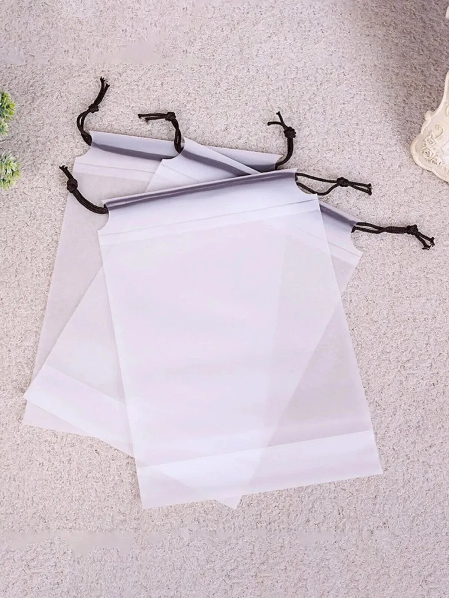 5 Pcs Travel & Daily Clear Shoe Bag Large Drawstring Shoes Storage Bags Suitcase
