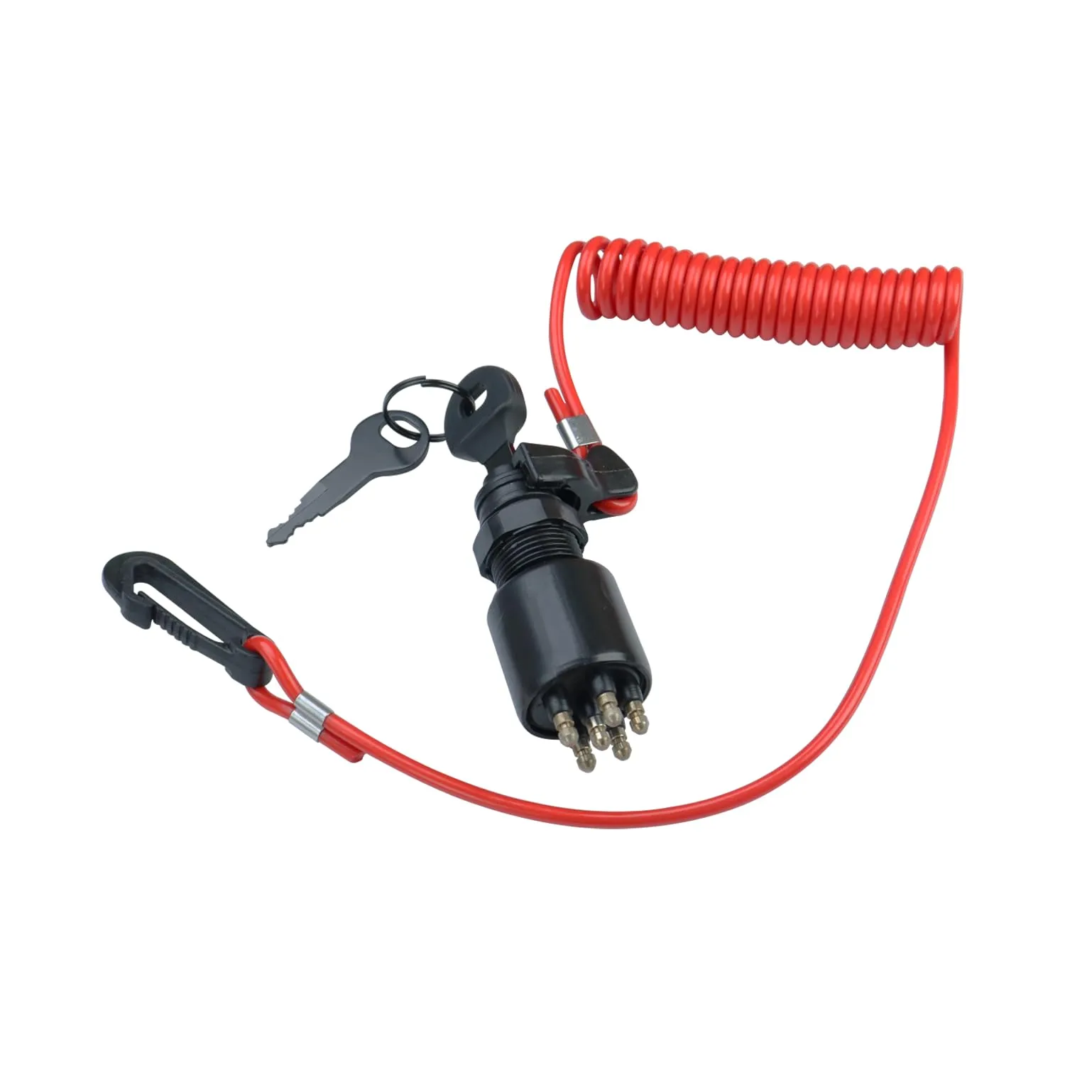 5005801 Boat Ignition Switch Key with Safety Lanyard Compatible with Evinrude Johnson OMC 40-200HP Outboard Motor 175974
