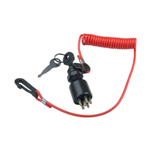 5005801 Boat Ignition Switch Key with Safety Lanyard Compatible with Evinrude Johnson OMC 40-200HP Outboard Motor 175974