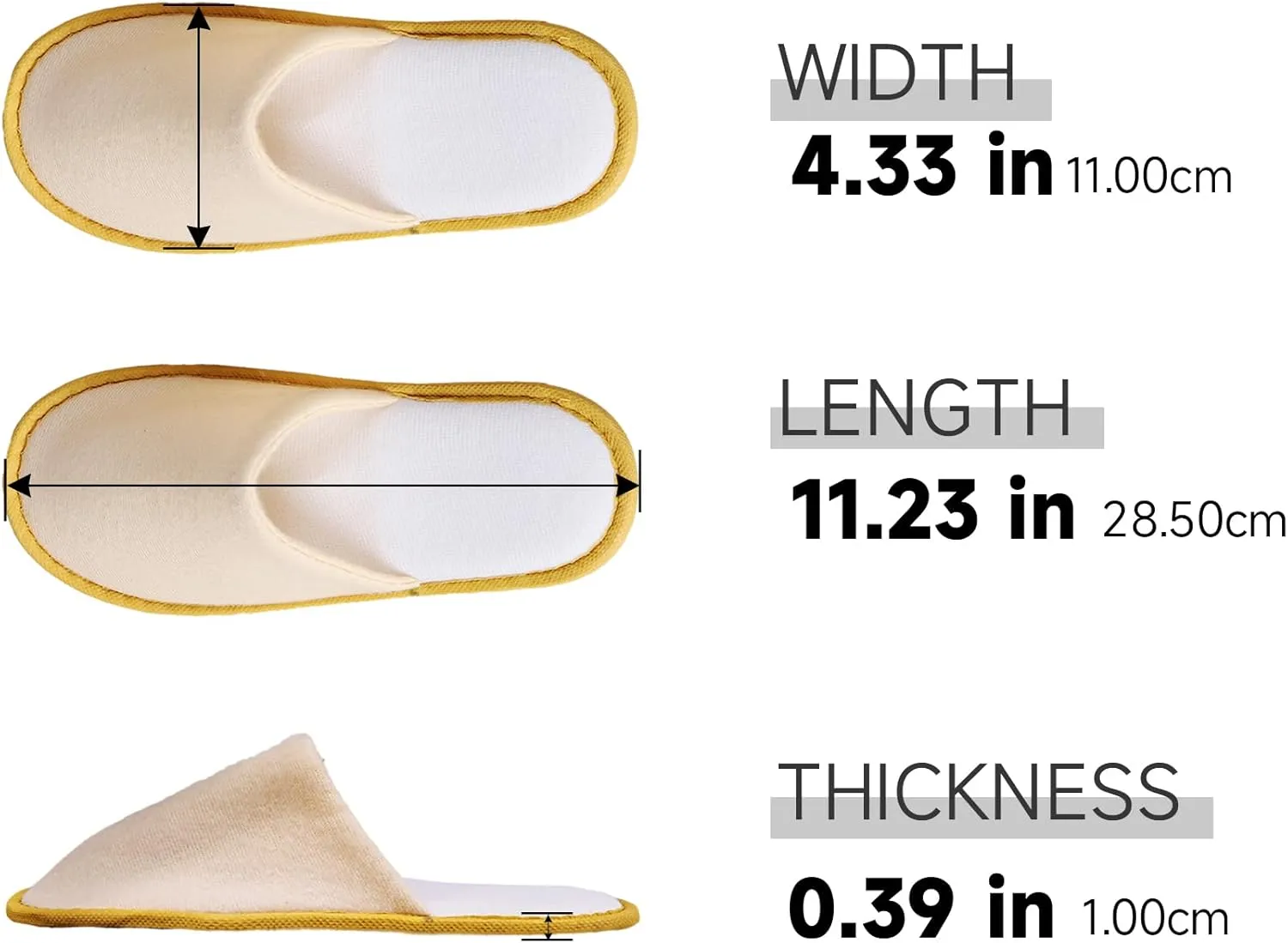 6 Pack Disposable Home Slippers, Bulk Spa Slipper for Guests Closed-Toe Hotel Slipper Convenient Light Comfy House Shoes