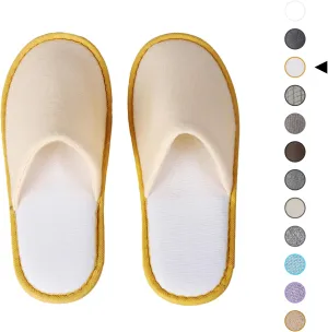 6 Pack Disposable Home Slippers, Bulk Spa Slipper for Guests Closed-Toe Hotel Slipper Convenient Light Comfy House Shoes
