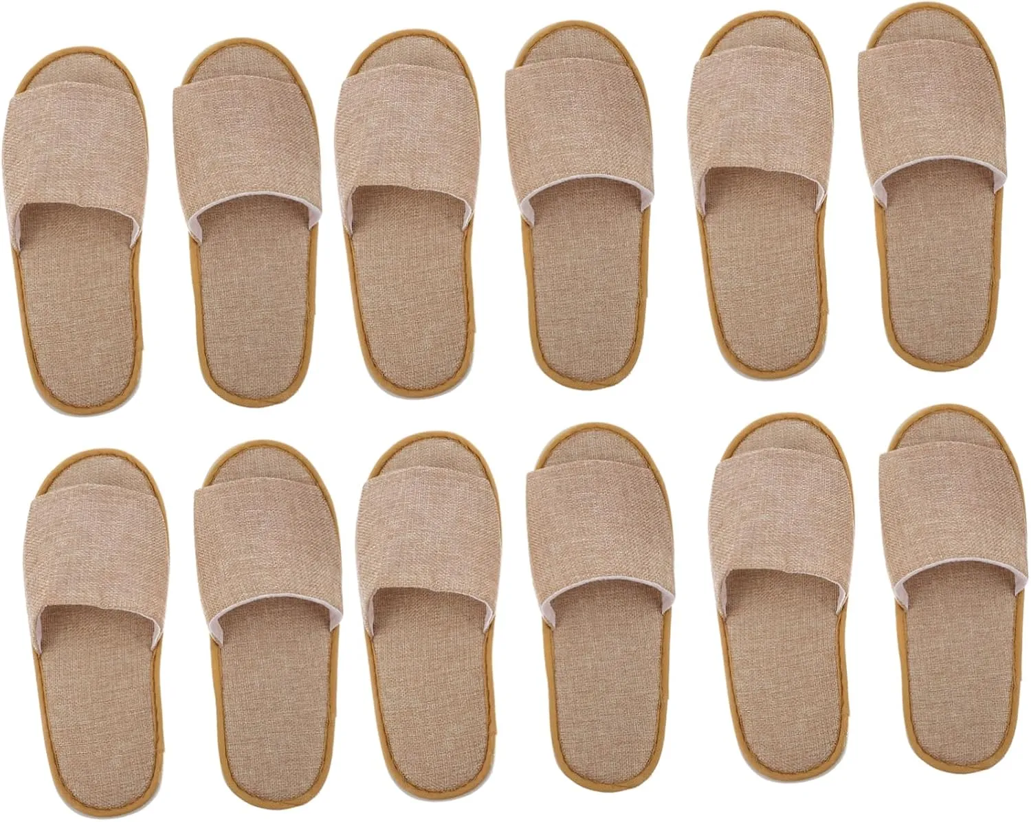 6 Pairs Cotton Slippers for Women Home/room/travel/hotel Nonslip Slippers Disposable and Portable Big Size Open Toe Design