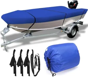 600D Waterproof Open Boat Cover Sunshade UV-Resistant Dust-Proof Cover Heavy Duty Marine Open Boat Cover 3.5m-4.5m Universal(470x225cm)