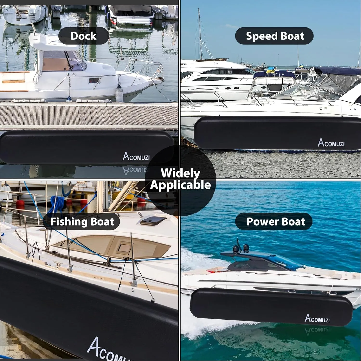 60"/120" Heavy-Duty Boat Bumpers for Docking, Thick Drop Stitch PVC Inflatable Boat Fenders for Docking, Large Dock Bumpers for Yacht Fishing Boat Pontoon Boat