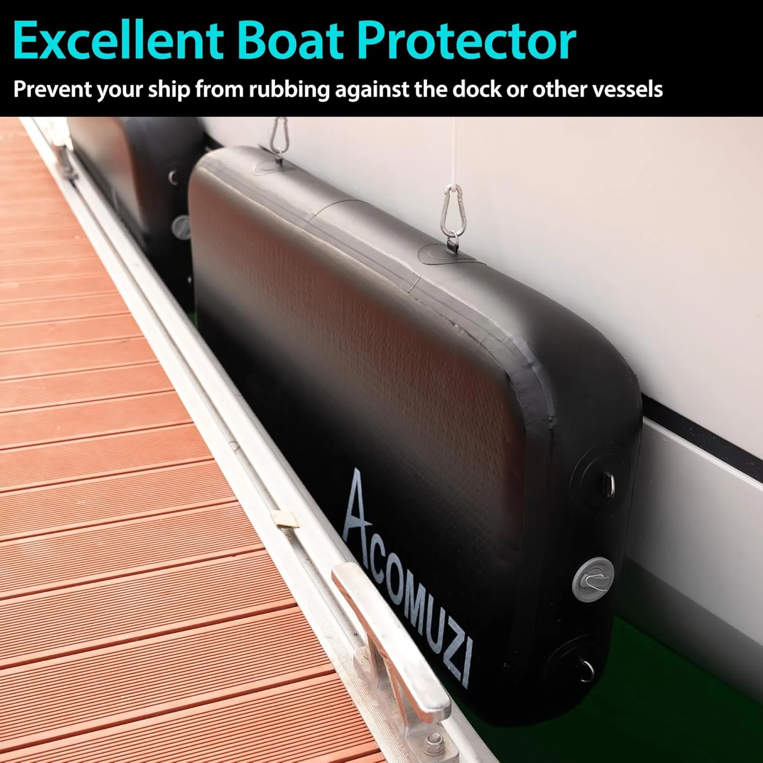 60"/120" Heavy-Duty Boat Bumpers for Docking, Thick Drop Stitch PVC Inflatable Boat Fenders for Docking, Large Dock Bumpers for Yacht Fishing Boat Pontoon Boat