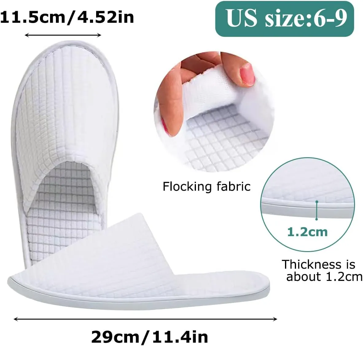 6/10/12 pairs of disposable slippers, hotels, guesthouses, beauty SPA clubs, bridesmaid sl for weddings, outdoor camping, easy-to-carry for home guests, Provide plus size options