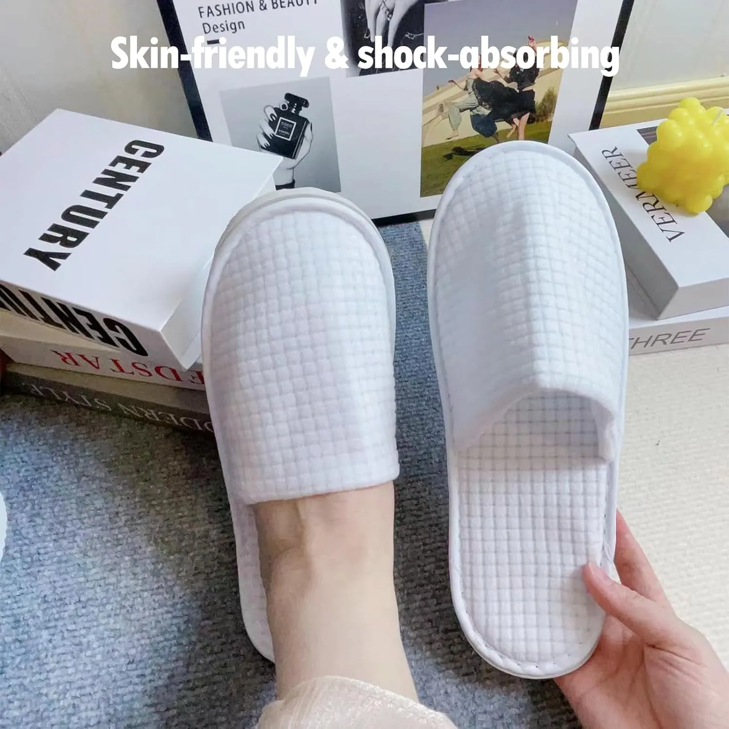 6/10/12 pairs of disposable slippers, hotels, guesthouses, beauty SPA clubs, bridesmaid sl for weddings, outdoor camping, easy-to-carry for home guests, Provide plus size options