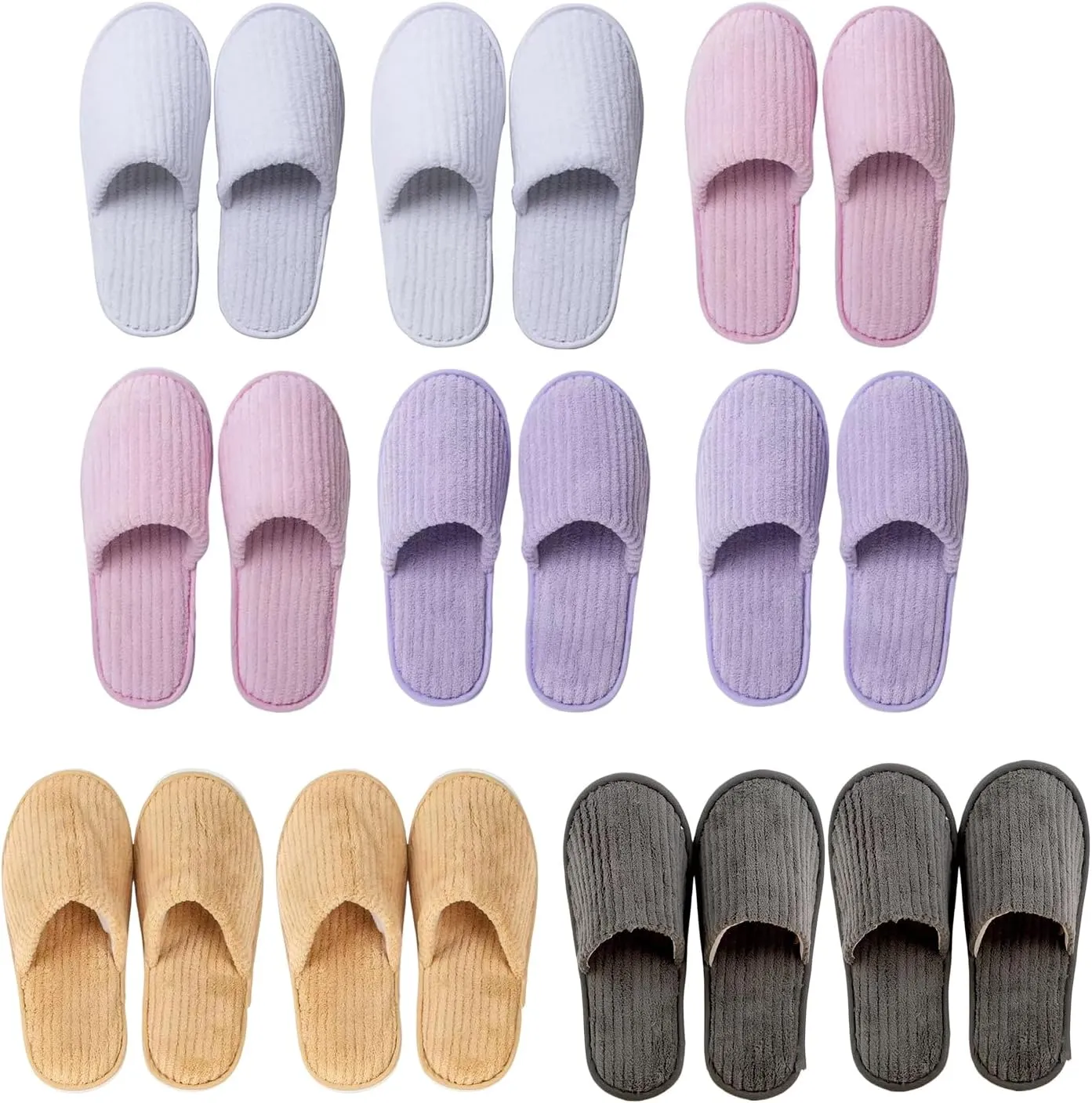 6/10/12 pairs of disposable slippers, hotels, guesthouses, beauty SPA clubs, bridesmaid sl for weddings, outdoor camping, easy-to-carry for home guests, Provide plus size options
