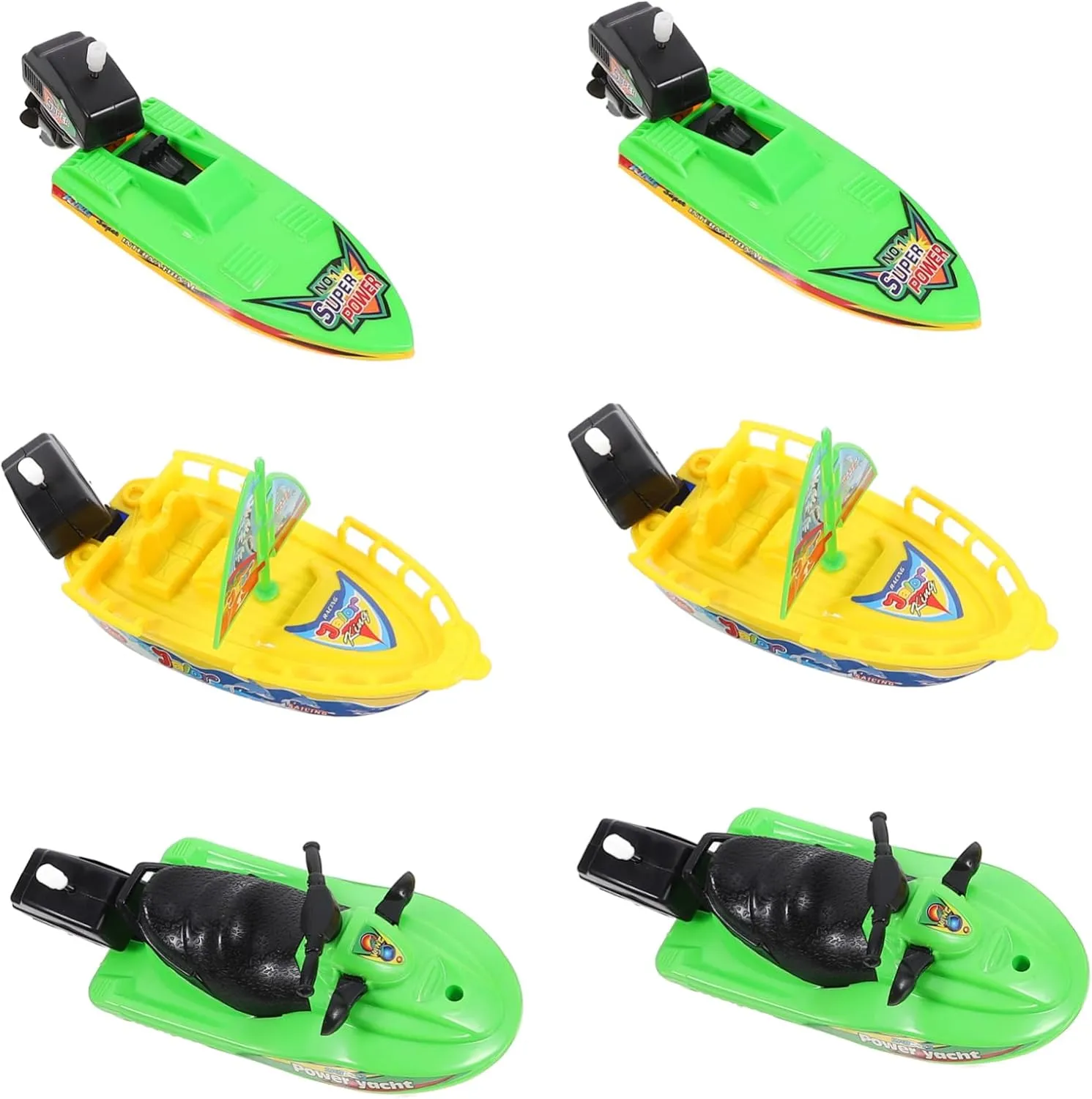 6Pcs Bath Plastic Sailboats Speedboats Motorboats for Versatile Bathing Fun Safe Water Play for and Boat Decoration