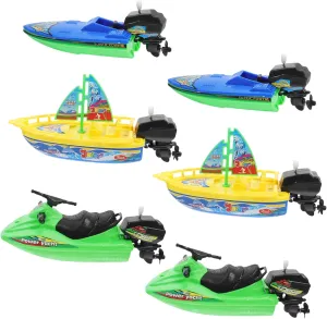 6Pcs Bath Plastic Sailboats Speedboats Motorboats Safe Bath Boat for Fun Water Play for Bathtubs Pools