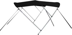 7.6 oz Black 3 Bow Round Tube Boat Bimini TOP Sunshade Compatible for AB INFLATABLES Oceanus 13 VST 2010-2017