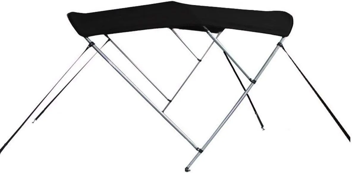 7.6 oz Black 3 Bow Round Tube Boat Bimini TOP Sunshade Compatible for AB INFLATABLES Oceanus 13 VST 2010-2017