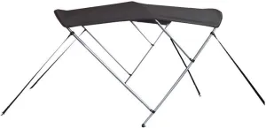 7.6 oz Charcoal Grey 3 Bow Round Tube Boat Bimini TOP Sunshade Compatible for AB INFLATABLES Oceanus 12 VST 2010-2017