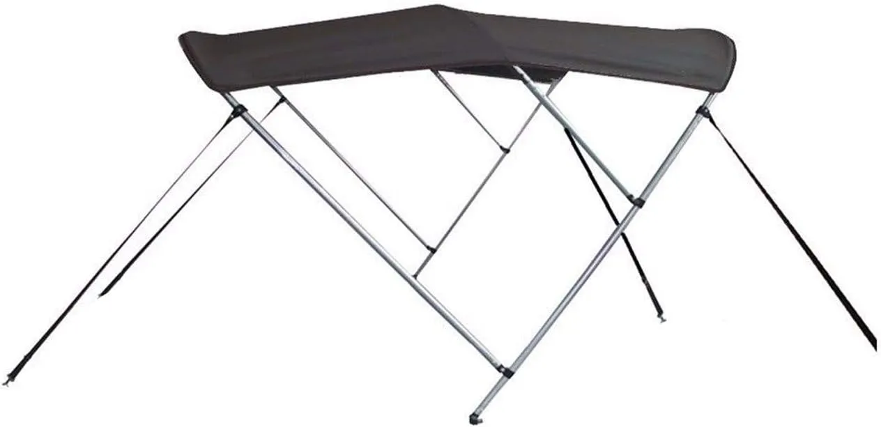 7.6 oz Charcoal Grey 3 Bow Round Tube Boat Bimini TOP Sunshade Compatible for AB INFLATABLES Oceanus 12 VST 2010-2017