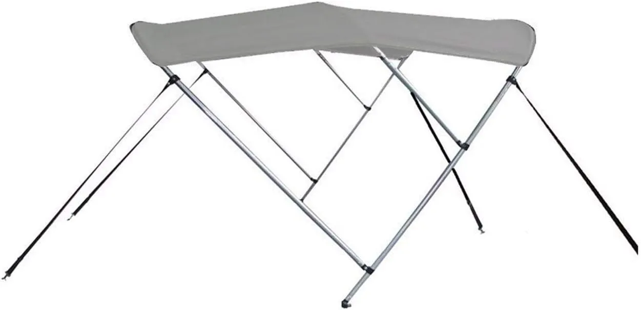 7.6 oz Gray 3 Bow Round Tube Boat Bimini TOP Sunshade Compatible for AB INFLATABLES Oceanus 5.70VST 1997-2014