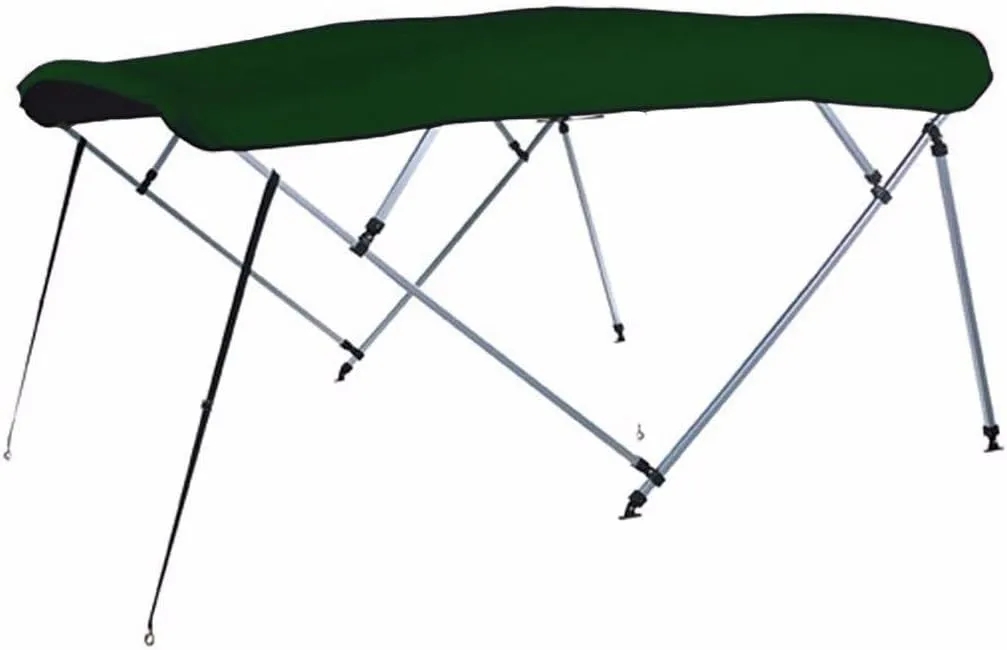 7.6 oz Green 4 Bow Square Tube Boat Bimini TOP Without Running Light Cutout Sunshade Compatible for Tahoe Alpine Fish 1822 All Years