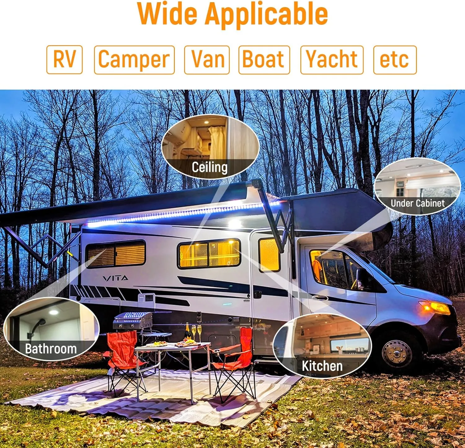 8 Pack 12 Volt LED Puck Light RV Recessed Mount Ceiling Light 2.75” 12V Down Light for Camper Van Truck Boat Interior Ceiling Kitchen Cabinet Lighting CRI 93 (Silver/Warm White)