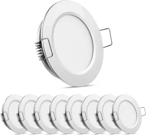 8 Pack 12 Volt LED Puck Light RV Recessed Mount Ceiling Light 2.75” 12V Down Light for Camper Van Truck Boat Interior Ceiling Kitchen Cabinet Lighting CRI 93 (Silver/Warm White)