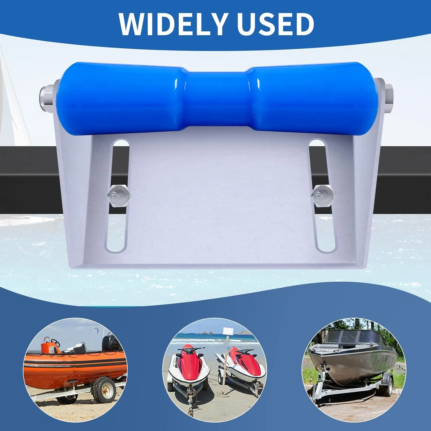 8inch/10inch/12inch Boat Trailer Rollers with Brackets Galvanized Steel Keel Roller Assembly Kit for Easy Water Launch