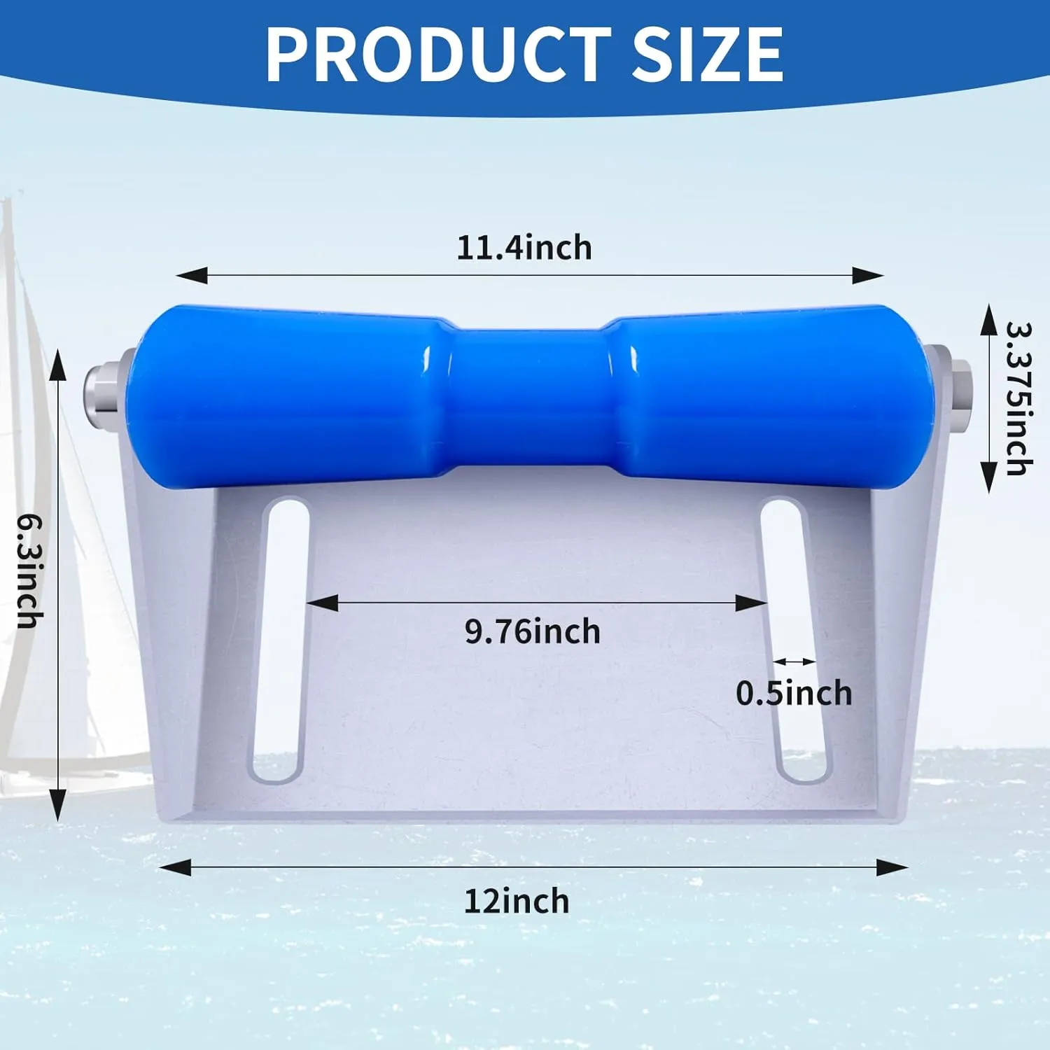 8inch/10inch/12inch Boat Trailer Rollers with Brackets Galvanized Steel Keel Roller Assembly Kit for Easy Water Launch