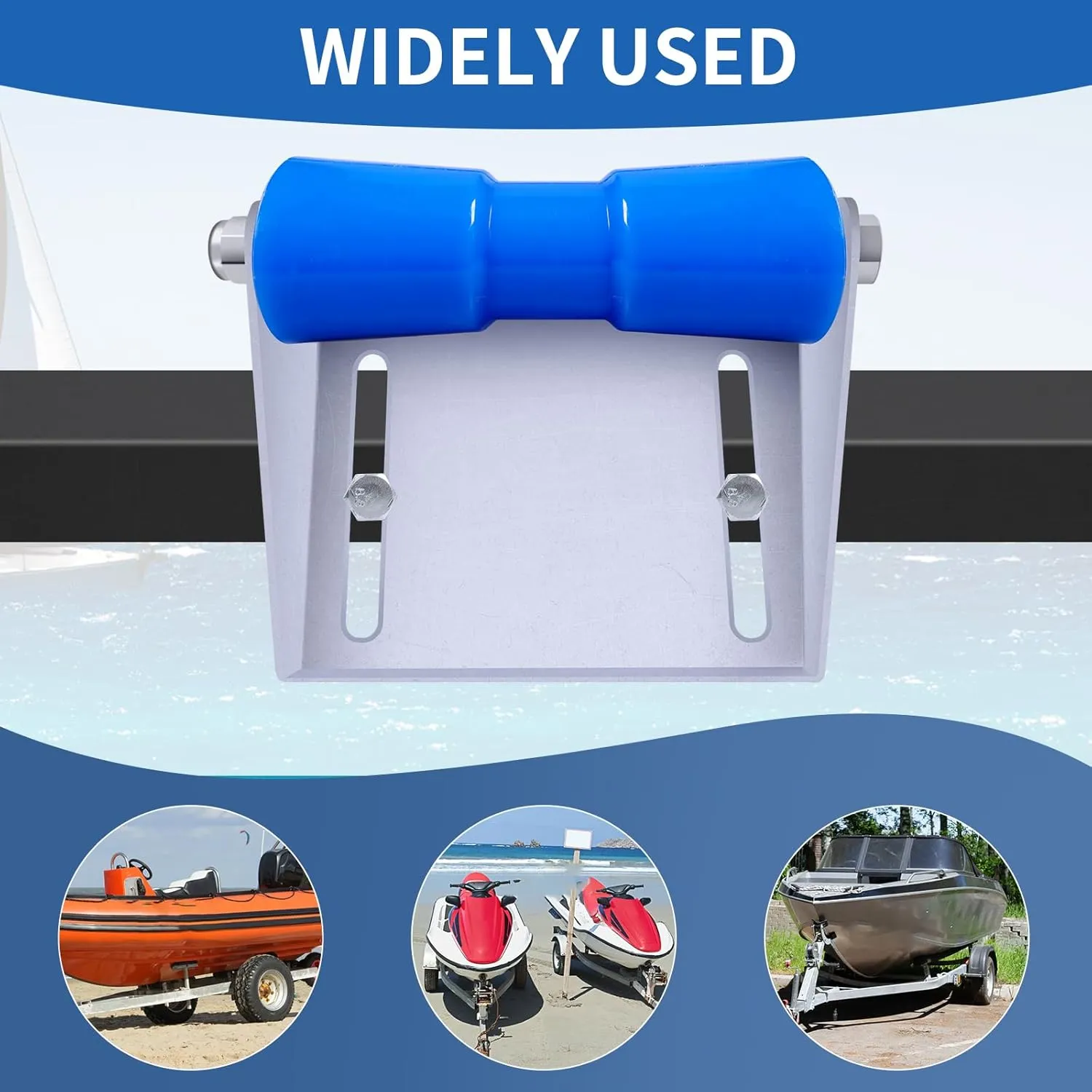 8inch/10inch/12inch Boat Trailer Rollers with Brackets Galvanized Steel Keel Roller Assembly Kit for Easy Water Launch