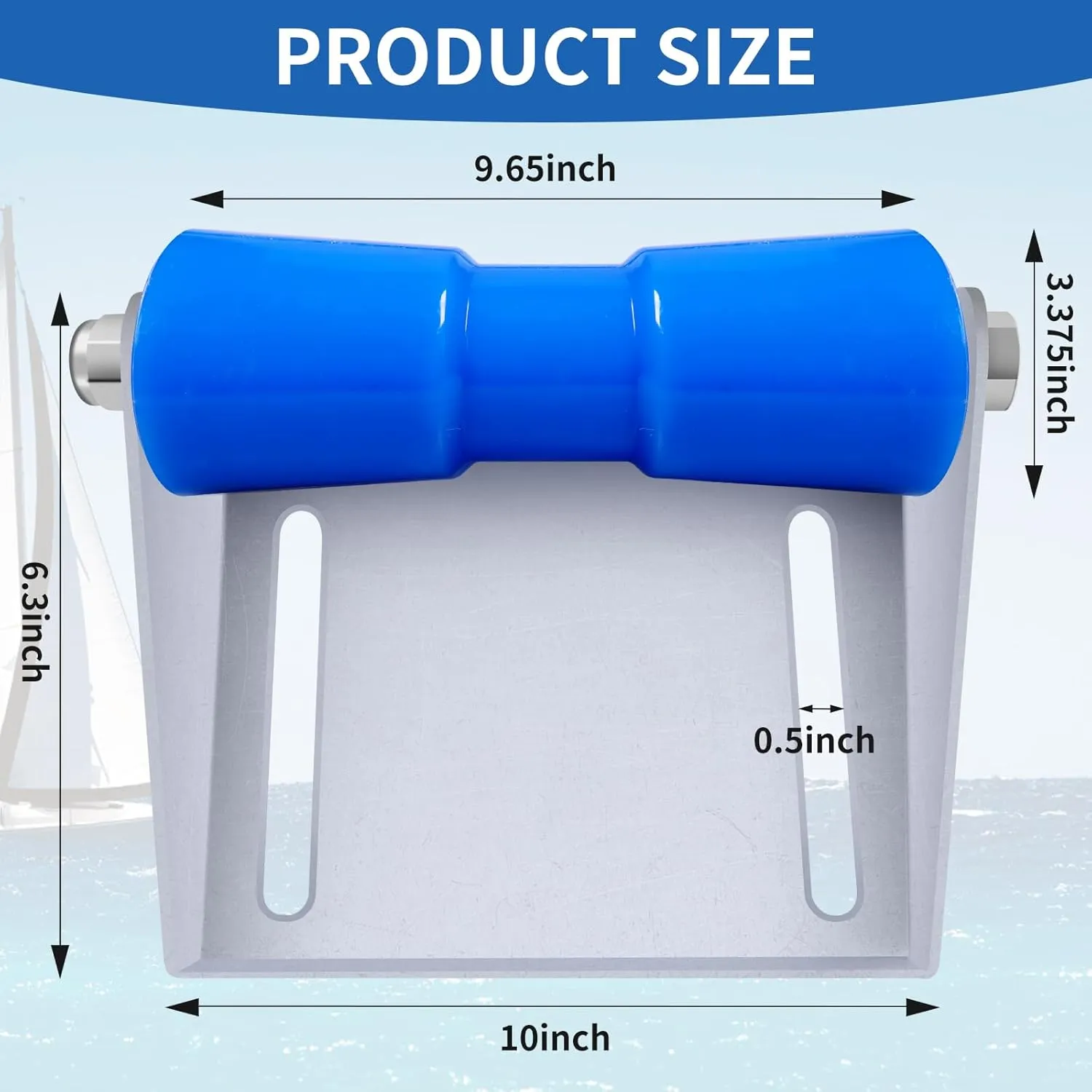 8inch/10inch/12inch Boat Trailer Rollers with Brackets Galvanized Steel Keel Roller Assembly Kit for Easy Water Launch