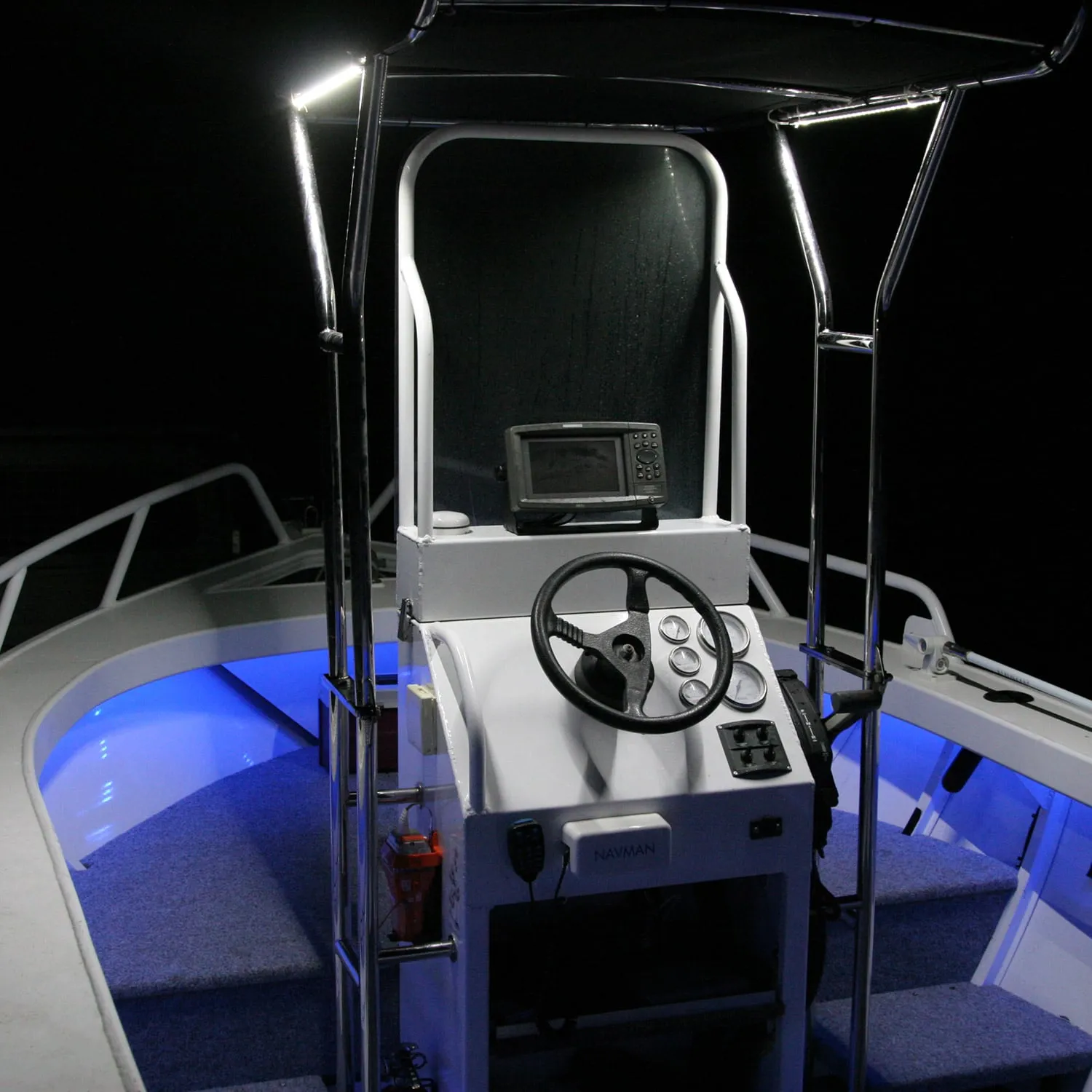 8m Tri-Colour LED Boat Light Kit (White / Cyan / Blue)
