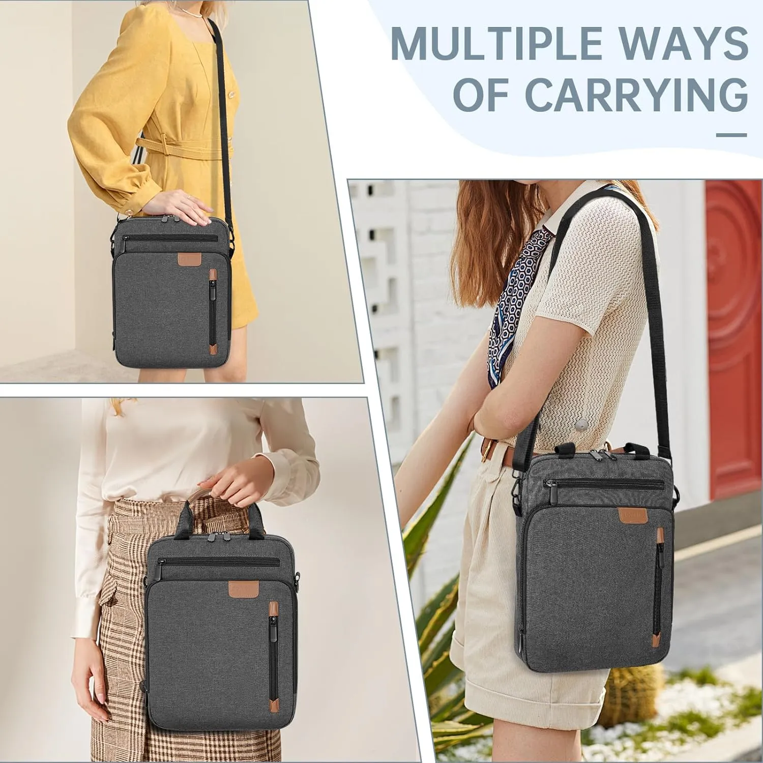 9-11 Inch Tablet Sleeve Bag, Padded Protective Travel Case for iPad Pro, iPad Air, Samsung Galaxy Tab, Grey