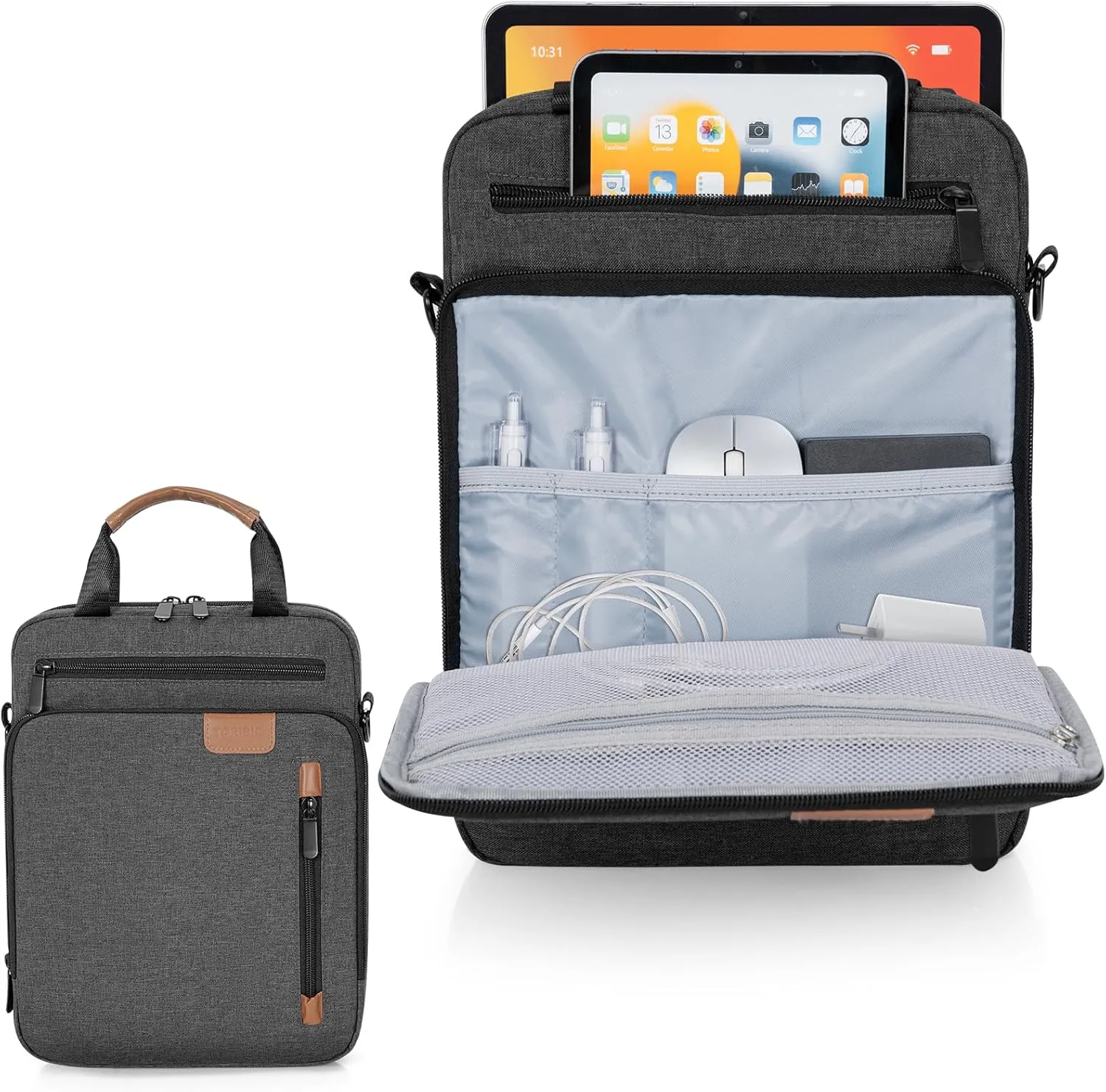 9-11 Inch Tablet Sleeve Bag, Padded Protective Travel Case for iPad Pro, iPad Air, Samsung Galaxy Tab, Grey