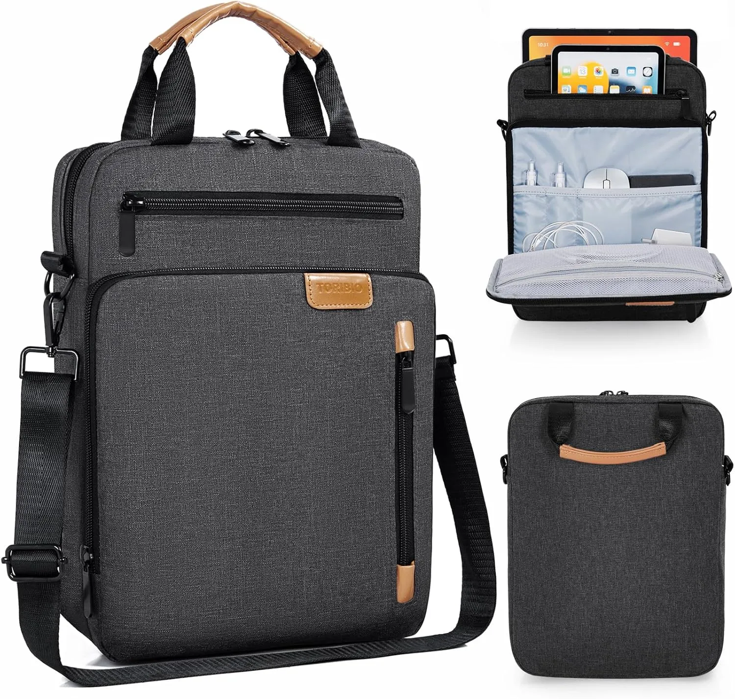 9-11 Inch Tablet Sleeve Bag, Padded Protective Travel Case for iPad Pro, iPad Air, Samsung Galaxy Tab, Grey