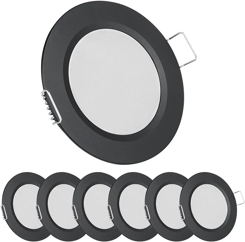 acegoo RV 2.75" Recessed LED Ceiling Light 12V Ultra-Thin Puck light, Dimmable RV Lights Interior for Camper Van Truck Motorhome Boat Sailboat Roof Under Cabinet Lighting, 6 Pack (Black,Cool White)