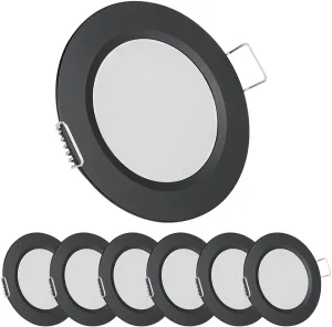 acegoo RV 2.75" Recessed LED Ceiling Light 12V Ultra-Thin Puck light, Dimmable RV Lights Interior for Camper Van Truck Motorhome Boat Sailboat Roof Under Cabinet Lighting, 6 Pack (Black,Cool White)
