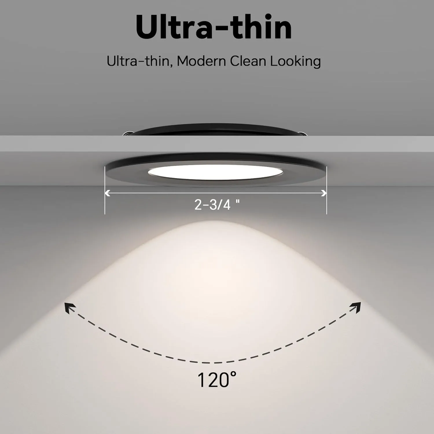 acegoo RV Recessed Ceiling Light 2-3/4” 12V Dimmable LED Puck Light for Campervan Truck Caravan Boat Roof Under Cabinet Lighting, Flush Mount Cutout 2-1/4" (Black,Cool White) 4 Pack