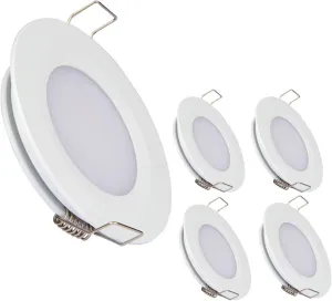 acegoo RV Recessed Ceiling Light 2-3/4” Full Aluminum 12V Dimmable LED Puck Light for Campervan Truck Caravan Boat Roof Under Cabinet Lighting, Flush Mount Cutout 2-1/4" (White,Warm White) 4 Pack
