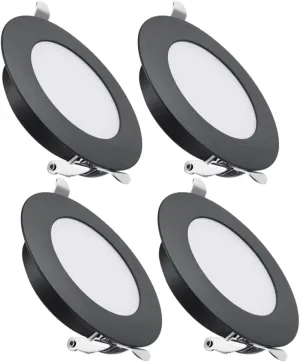 acegoo RV Recessed LED Ceiling Light 12V Overhead LED Puck Light for Camper Van Travel Trailer Truck Boat Interior Lighting 3-1/4 Inch Flush Mount Full Aluminum CRI 90  (Black /6000K Cool White)
