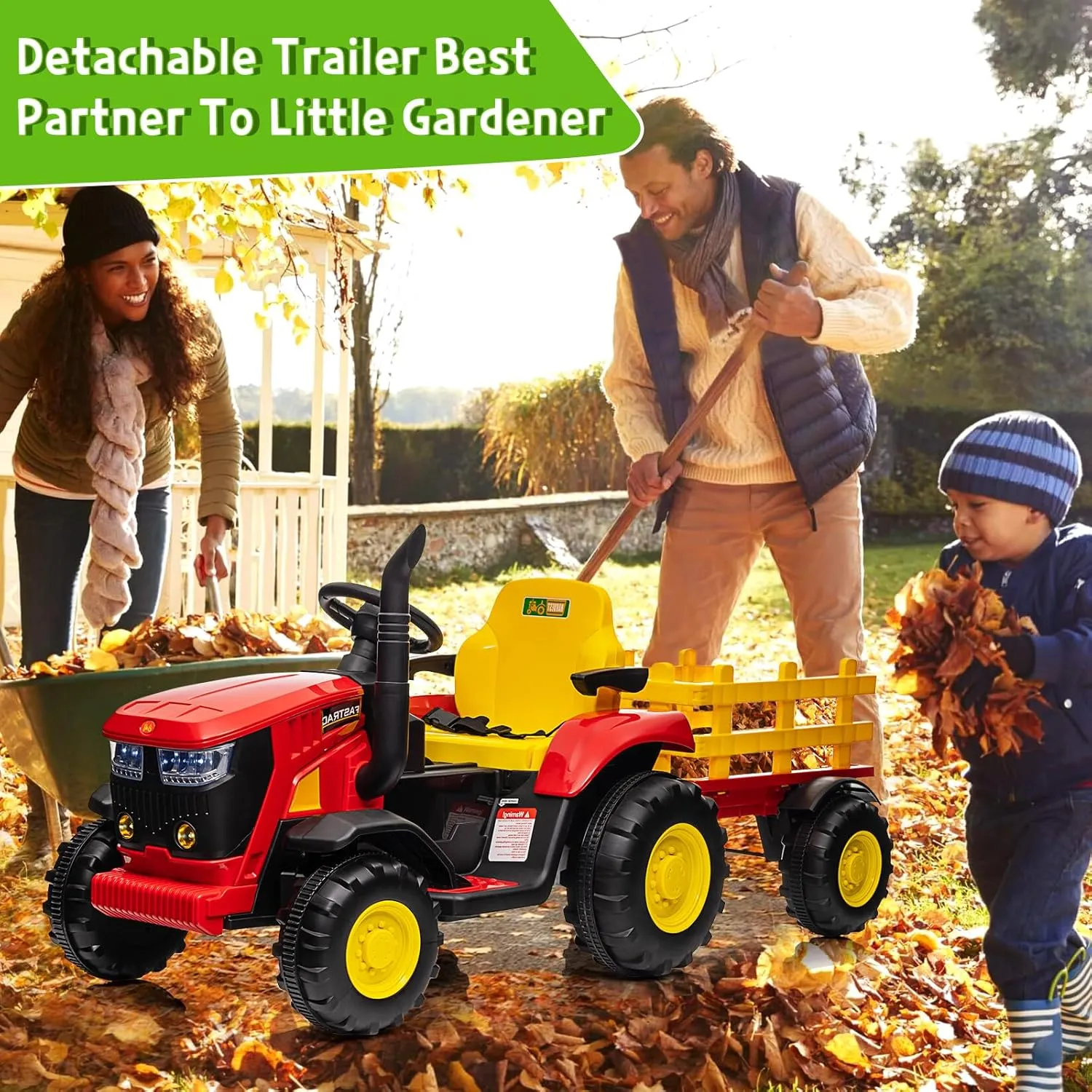 Acekool Kids ATV Ride on Toy 12V 4 Wheeler Battery Powered Quad Toy Vehicle with Music, Horn, High Low Speeds, LED Lights, Electric Ride On Toy, Soft Start, for Boys & Girls Gift, Scarlet