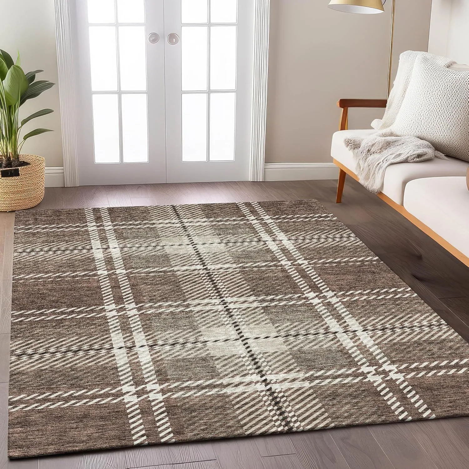 Addison Rugs Chantille ACN935 Brown 5' x 7'6" Indoor/Outdoor, Machine Washable, Easy Clean, Non Shedding, Bedroom, Living Room, Dining Room, Kitchen, Patio Rug