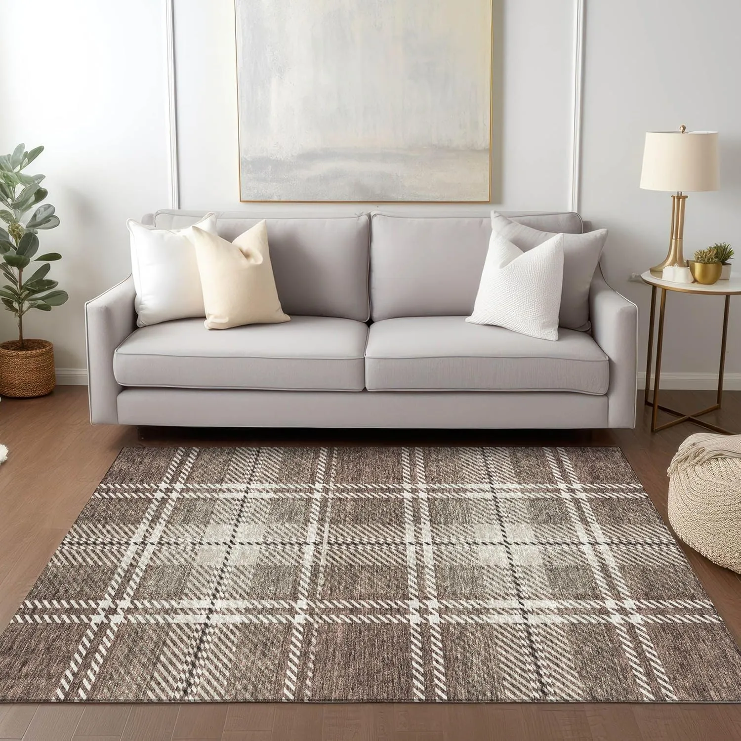 Addison Rugs Chantille ACN935 Brown 5' x 7'6" Indoor/Outdoor, Machine Washable, Easy Clean, Non Shedding, Bedroom, Living Room, Dining Room, Kitchen, Patio Rug