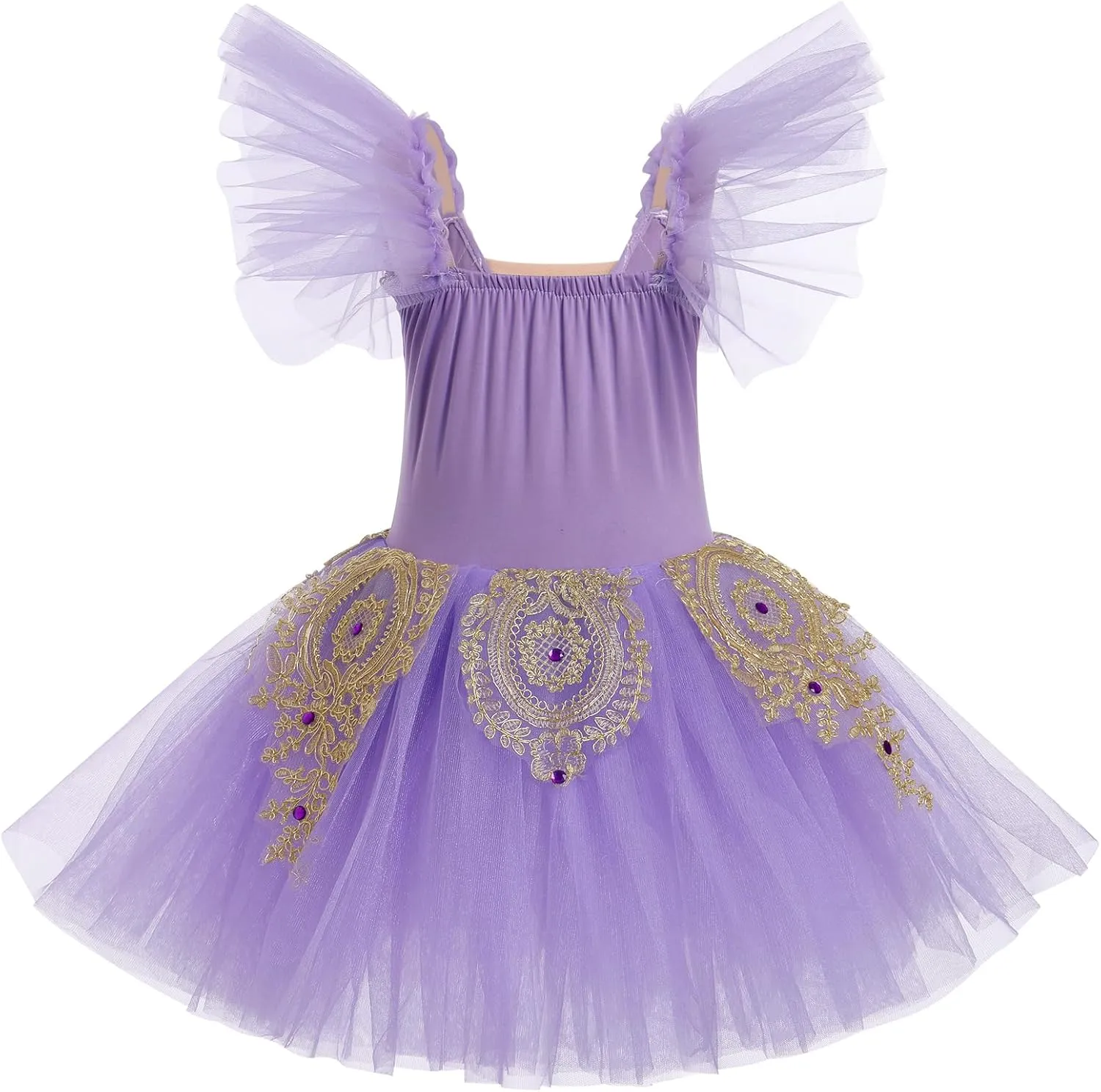 AFAVOM Ballet Leotards for Girls Ballerina Performance Swan Lake Costumes Embroidery Tulle Camisole Skirted Leotard Dancewear