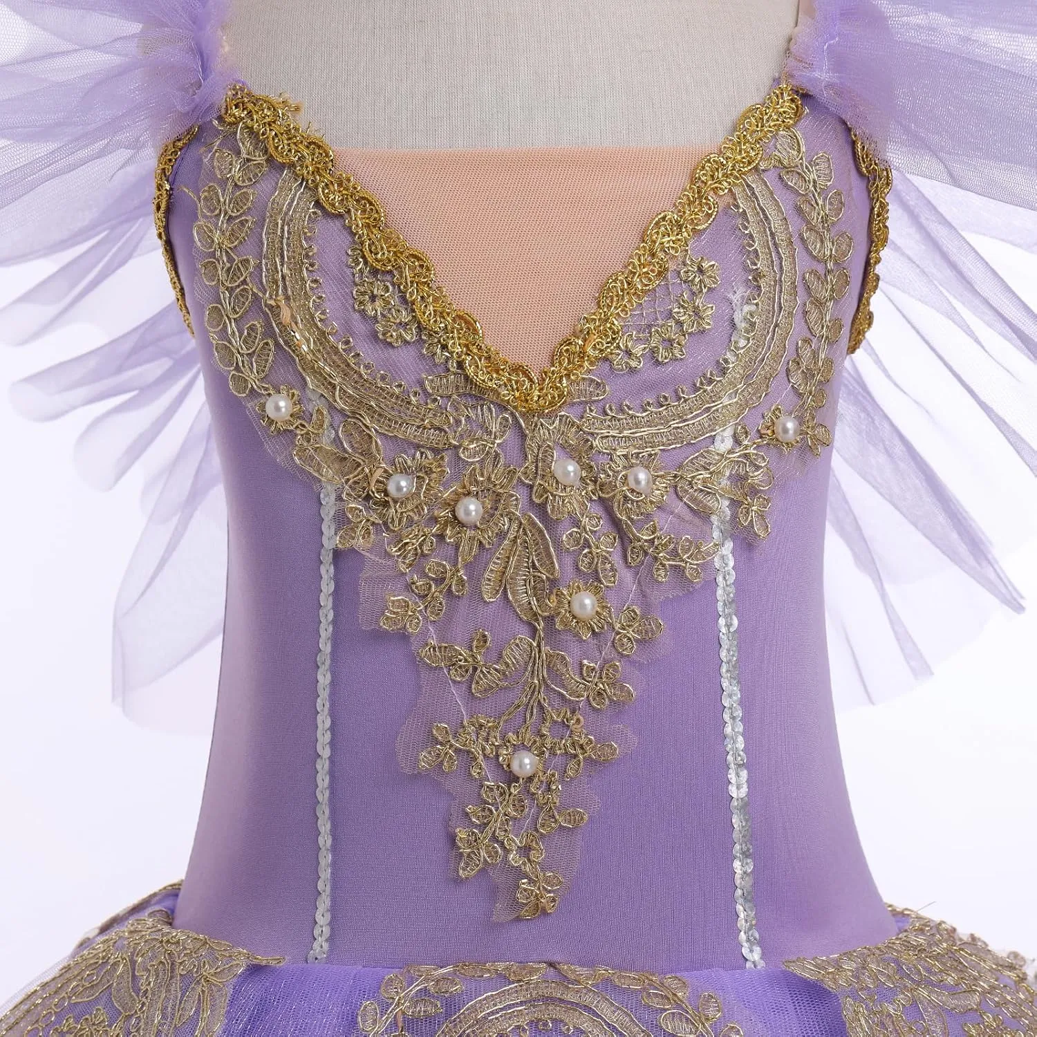 AFAVOM Ballet Leotards for Girls Ballerina Performance Swan Lake Costumes Embroidery Tulle Camisole Skirted Leotard Dancewear
