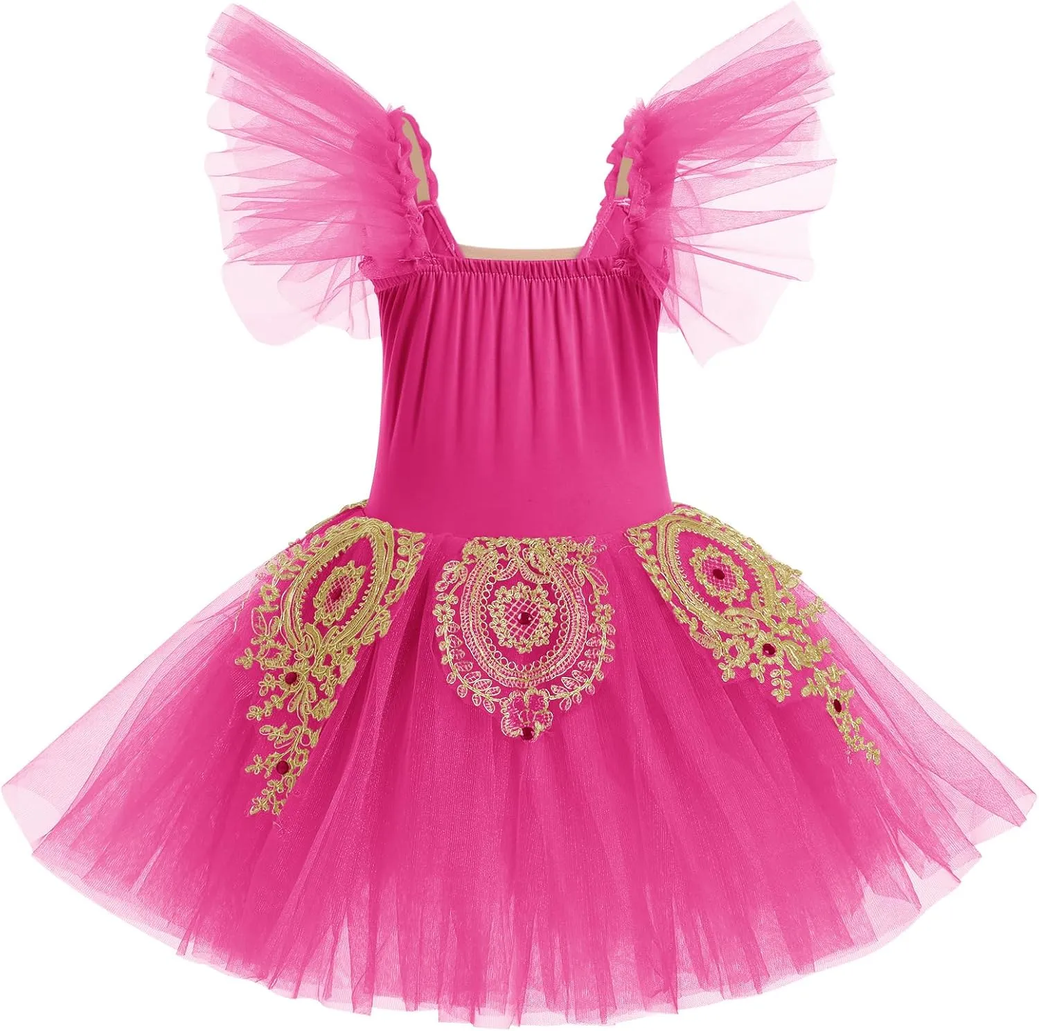 AFAVOM Ballet Leotards for Girls Ballerina Performance Swan Lake Costumes Embroidery Tulle Camisole Skirted Leotard Dancewear