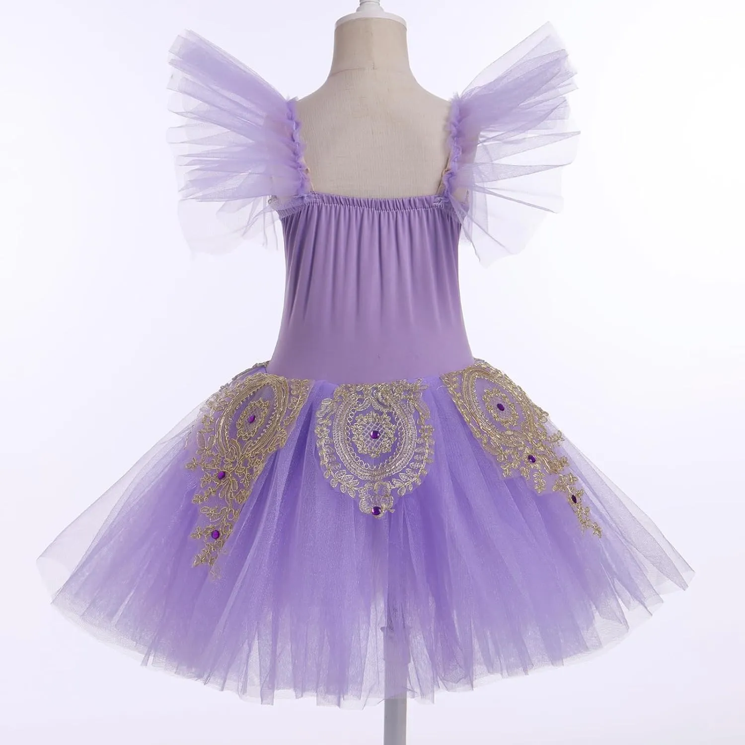 AFAVOM Ballet Leotards for Girls Ballerina Performance Swan Lake Costumes Embroidery Tulle Camisole Skirted Leotard Dancewear