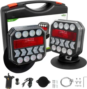 Agrieyes USB-C Wireless Trailer Lights, Adjustable Magnetic Tow Light with Retroreflectors, Rechargeable Towing Light Kit Reverse for Trucks, Boat, RV, Vehicle, Caravan