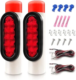 Aila 2PCS Boat Trailer Guide Pole Lights, IP67 Waterproof LED PVC Pipe Lights, 12V Submersible Turn Signal Brake Marker Reverse Lights for Trailer Guide-Ons