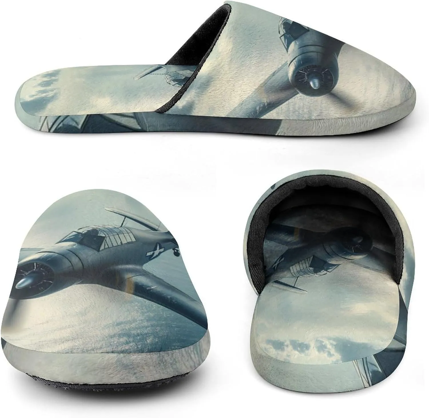 Airplane Aviation Women's Slippers Cute Warm House Shoes Home Slippers Spa Slippers Cotton Slippers