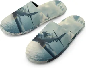 Airplane Aviation Women's Slippers Cute Warm House Shoes Home Slippers Spa Slippers Cotton Slippers