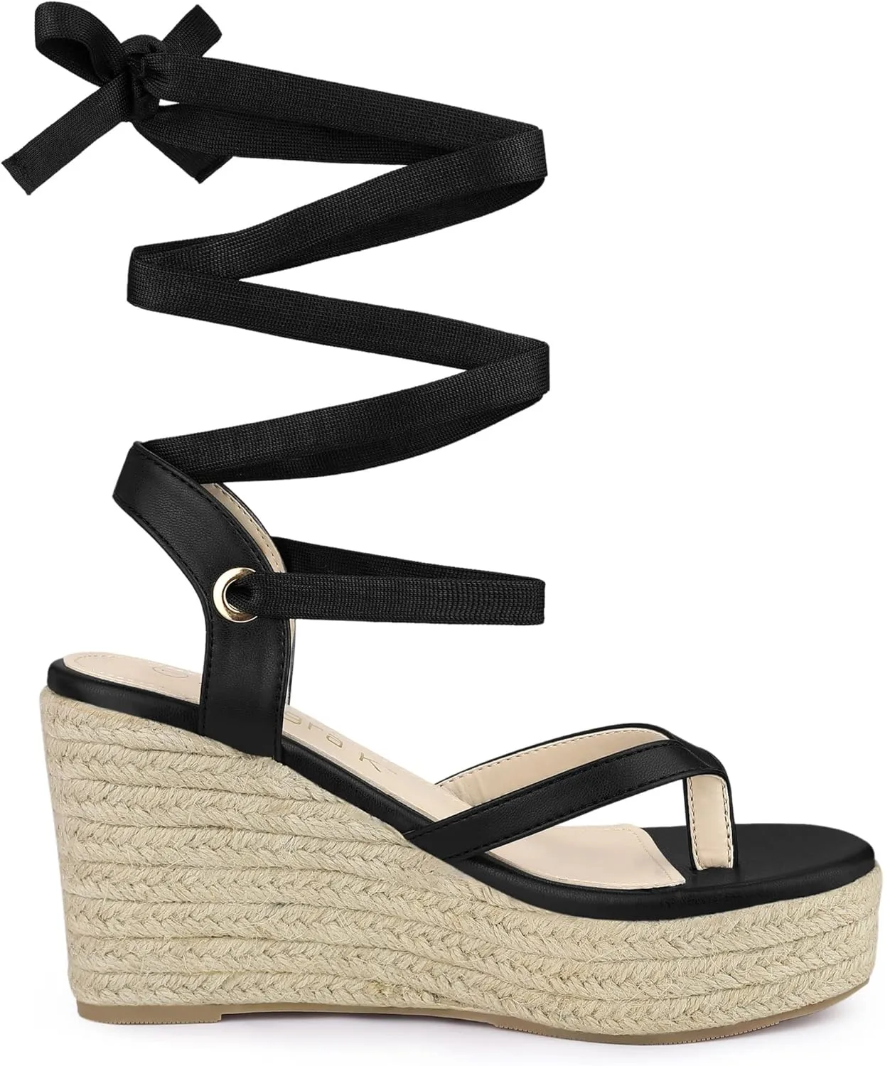 Allegra K Women's Platform Strappy Slingback Flip Flops Wedge Sandals