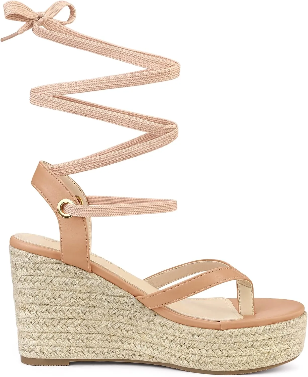 Allegra K Women's Platform Strappy Slingback Flip Flops Wedge Sandals